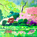 spring/printemps/painting/peinture/green/vert/pink/rose